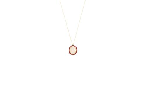 CADENA MEDALLA MILAGROSA CRISTAL CORAL