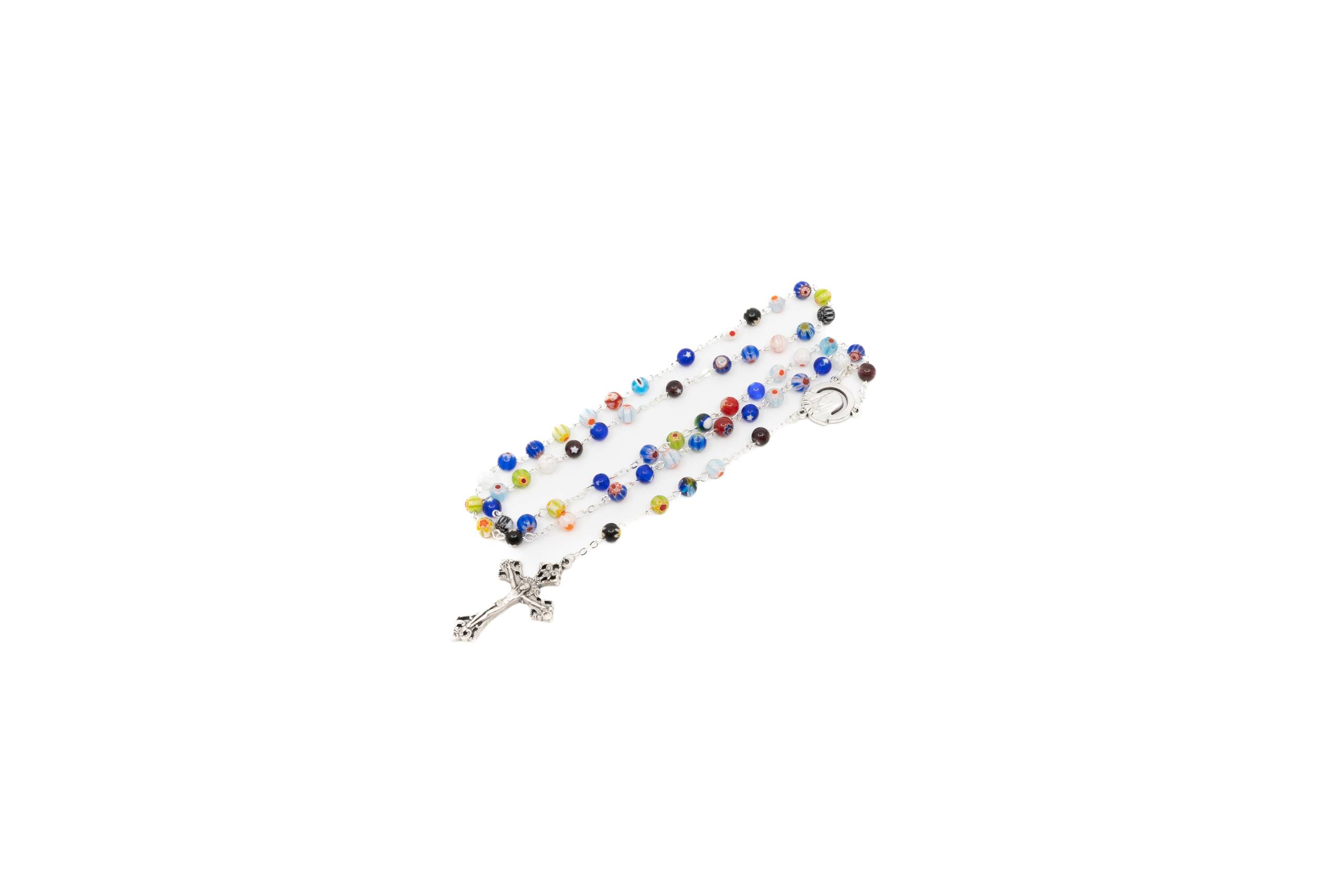 ROSARIO CRISTAL DE MURANO MULTICOLOR 6MM - Imagen 1