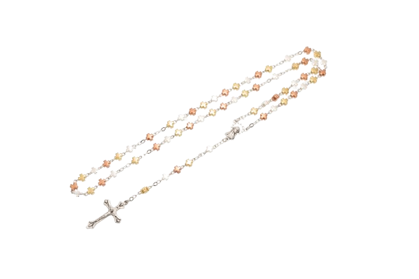 ROSARIO CRUCES TRICOLOR METAL ZAMAK - Imagen 1