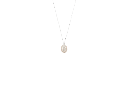 CADENA VIRGEN MILAGROSA PLATEADO
