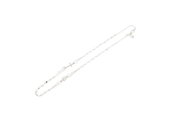 COLLAR ROSARIO METAL ZAMAK PLATEADO