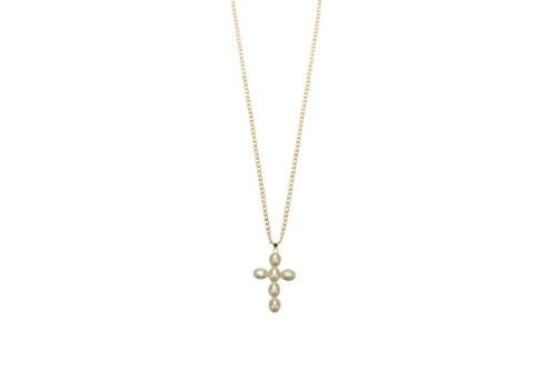 COLLAR CRUZ OVAL CRISTALES