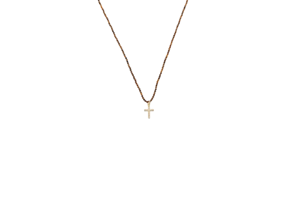 COLLAR CRUZ FINA CIRCONITAS CRISTAL - Imagen 1