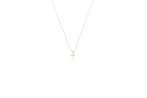 COLLAR PIEDRA FINA CRUZ  DORADA