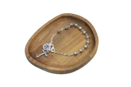 PULSERA METAL ZAMAK ROSA TALLADA