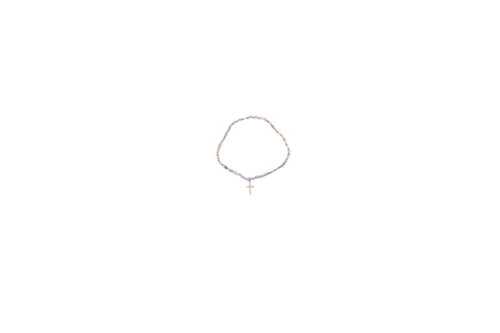 PULSERA ELASTICA AMATISTA CON CRUZ