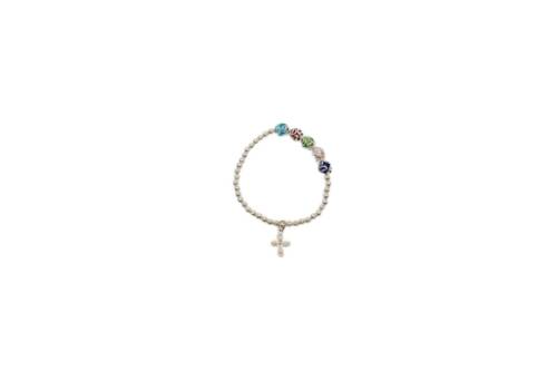 PULSERA CRISTAL 5 PERLAS COPETE ENTERO