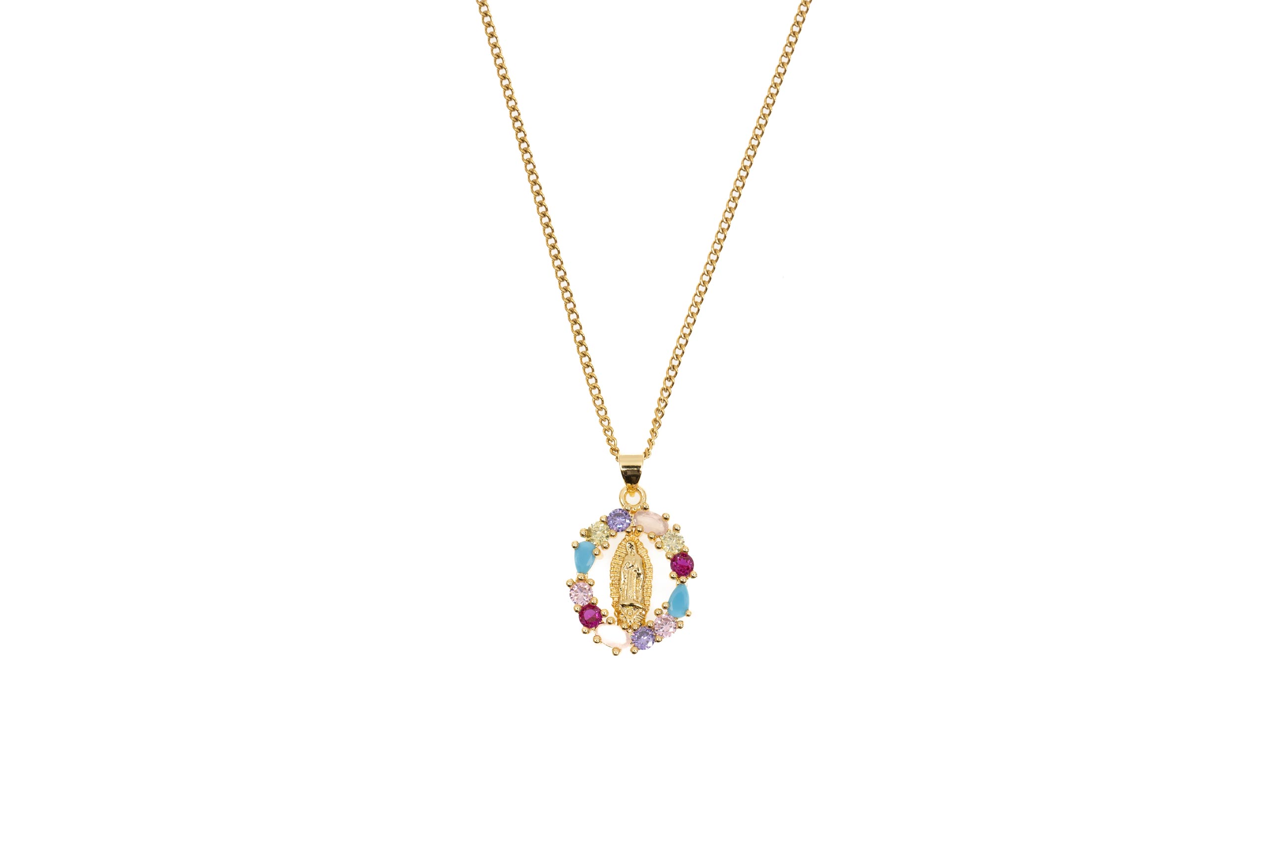 Cadena Virgen de Guadalupe de colores