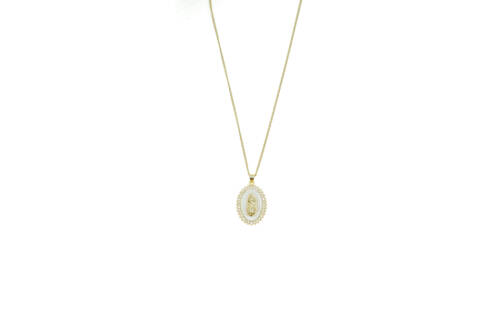 CADENA MEDALLA GUADALUPE CIRCONITAS CRISTAL